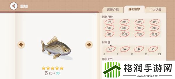 心动小镇钓鱼图鉴有哪些