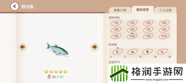 心动小镇钓鱼图鉴有哪些