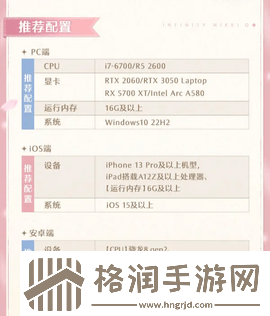 无限暖暖配置需求要求高吗