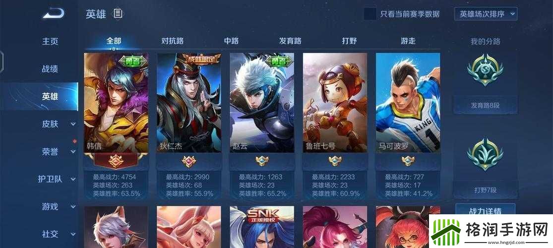 王者荣耀中宫本武藏与韩信高效开黑组合