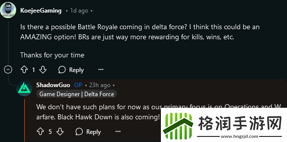 三角洲行动制作人表示