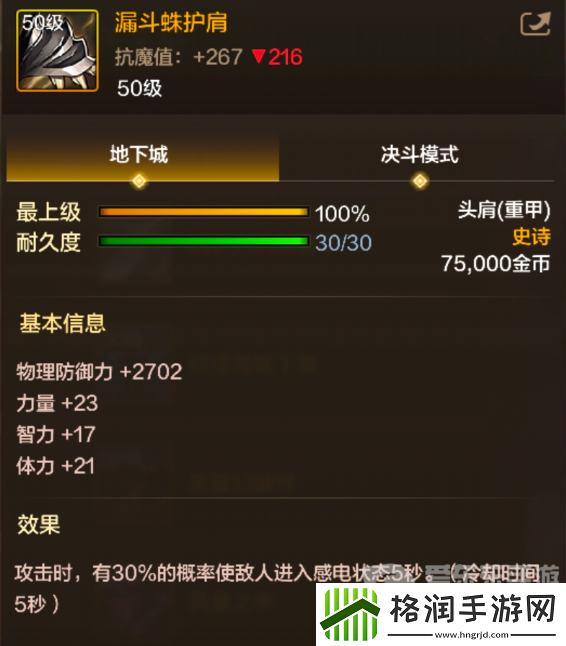 地下城与勇士起源漏斗蛛护肩怎么样