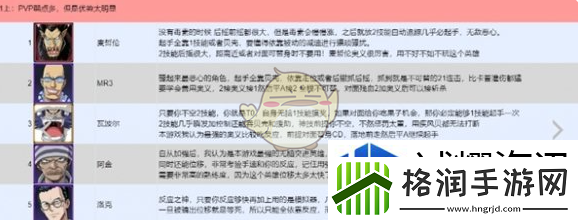 航海王壮志雄心全英雄PVP强度排行榜