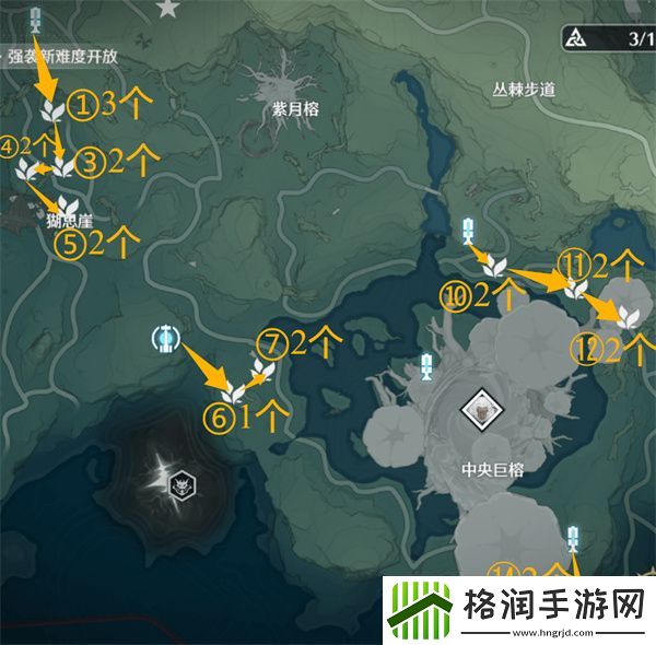 鸣潮云芝全收集及高效率采集路线图一览