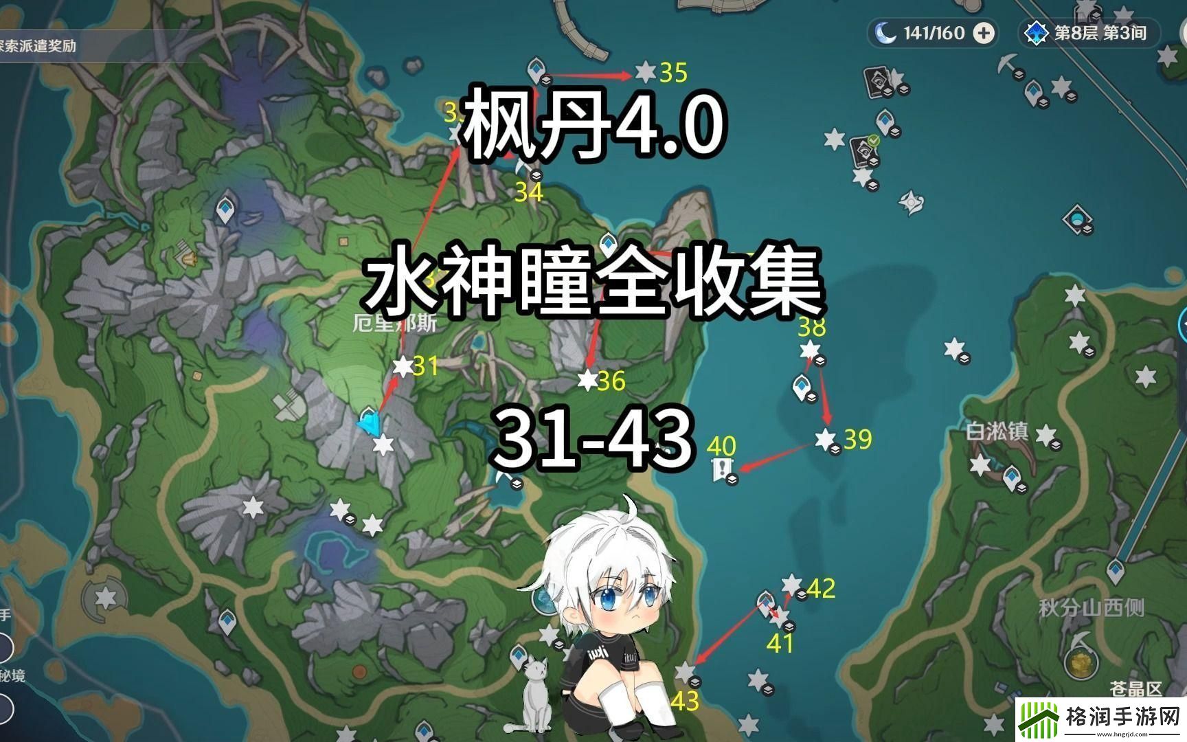 原神厄里那斯的水神瞳分布在哪