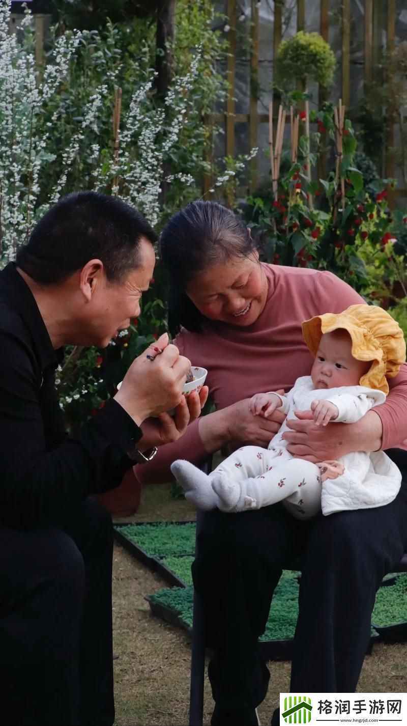 父亲有力挺送女儿的花园