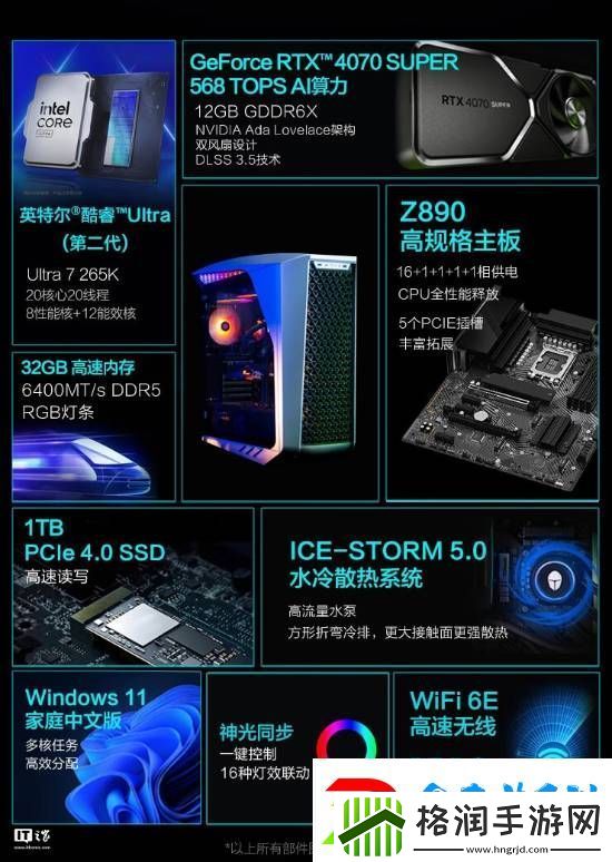 雷神黑武士RTX4070S+32G+1T超帅水冷主机开卖!定价15699元