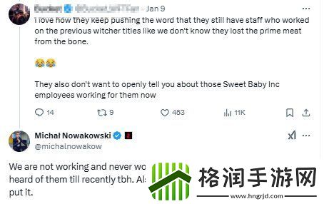 CDPR否认与SweetBaby合作