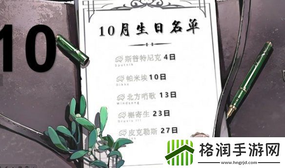 重返未来1999角色生日