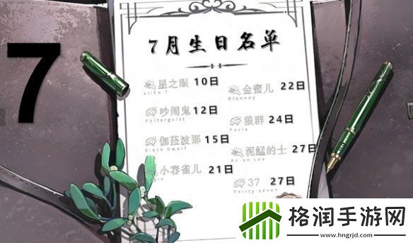 重返未来1999角色生日