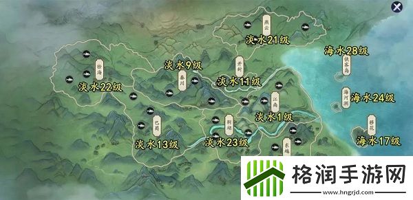 天涯明月刀手游钓鱼地点位置一览