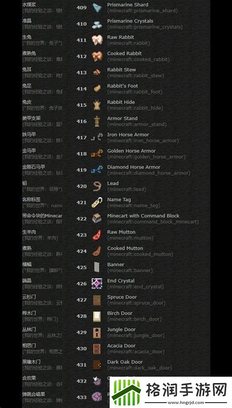 我的世界物品id大全
