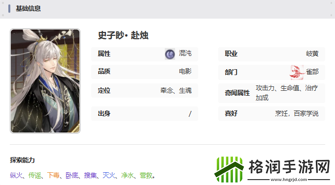 如鸢史子眇赴烛技能介绍