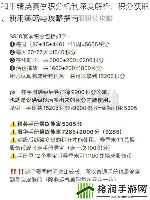 和平精英赛季积分机制深度解析