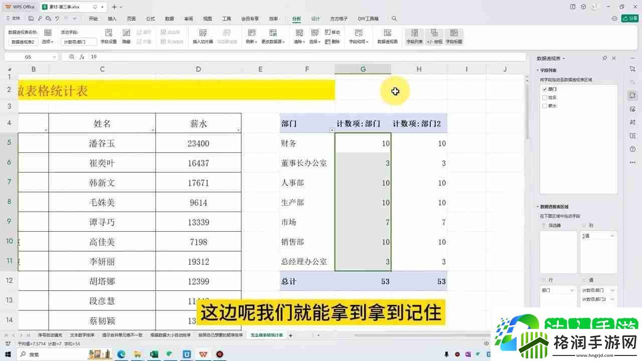Excel数据透视表